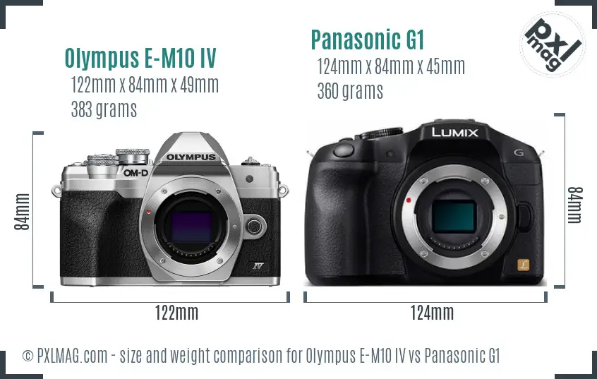 Olympus E-M10 IV vs Panasonic G1 size comparison