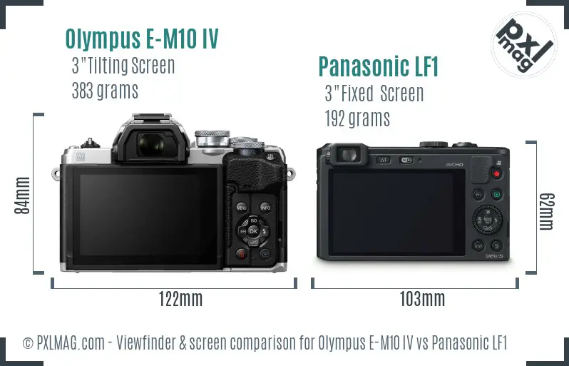 Olympus E-M10 IV vs Panasonic LF1 Screen and Viewfinder comparison