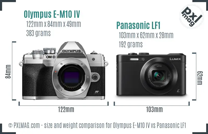 Olympus E-M10 IV vs Panasonic LF1 size comparison