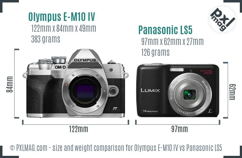 Olympus E-M10 IV vs Panasonic LS5 size comparison