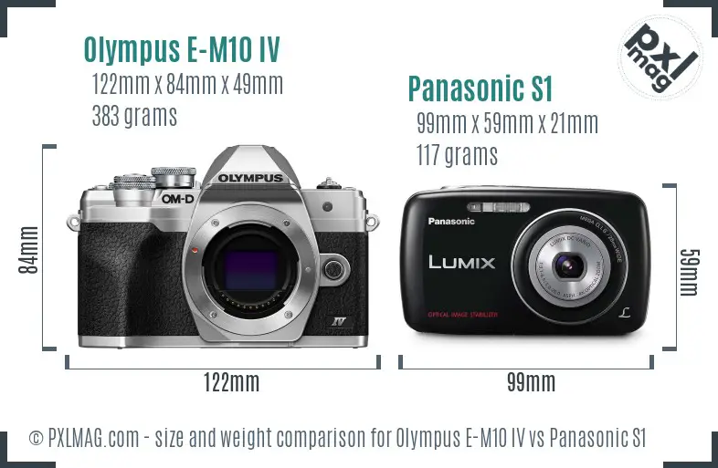 Olympus E-M10 IV vs Panasonic S1 size comparison