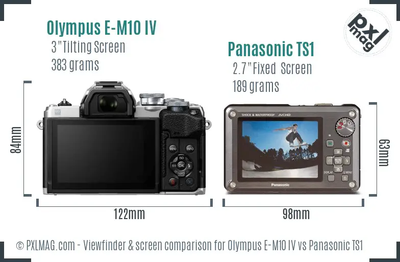 Olympus E-M10 IV vs Panasonic TS1 Screen and Viewfinder comparison