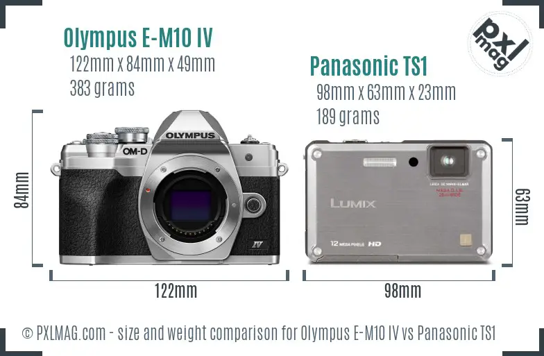 Olympus E-M10 IV vs Panasonic TS1 size comparison