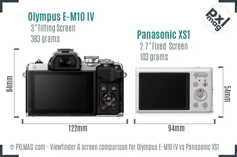 Olympus E-M10 IV vs Panasonic XS1 Screen and Viewfinder comparison