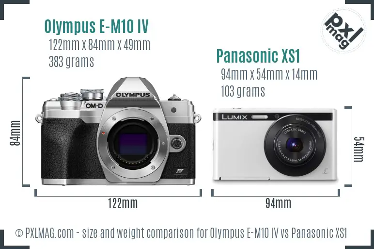 Olympus E-M10 IV vs Panasonic XS1 size comparison