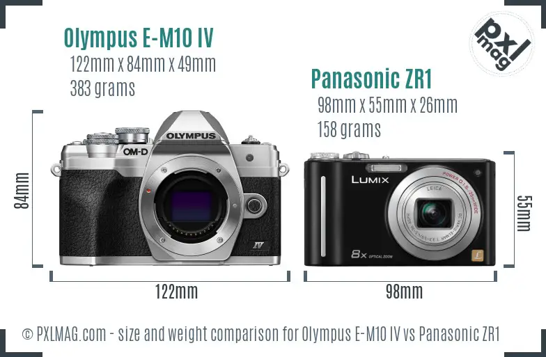 Olympus E-M10 IV vs Panasonic ZR1 size comparison
