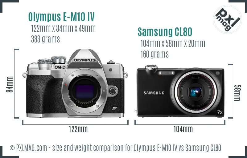 Olympus E-M10 IV vs Samsung CL80 size comparison Olympus E-M10 IV vs Samsung CL80 size comparison