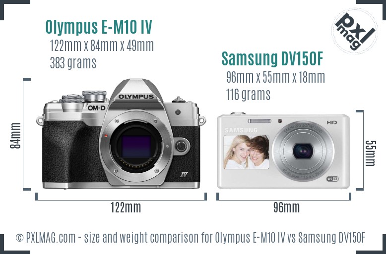 Olympus E-M10 IV vs Samsung DV150F size comparison Olympus E-M10 IV vs Samsung DV150F size comparison