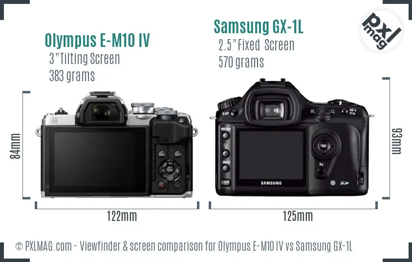 Olympus E-M10 IV vs Samsung GX-1L Screen and Viewfinder comparison Olympus E-M10 IV vs Samsung GX-1L Screen and Viewfinder comparison