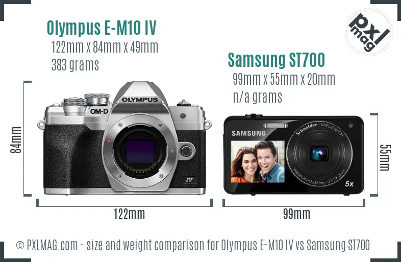 Olympus E-M10 IV vs Samsung ST700 size comparison