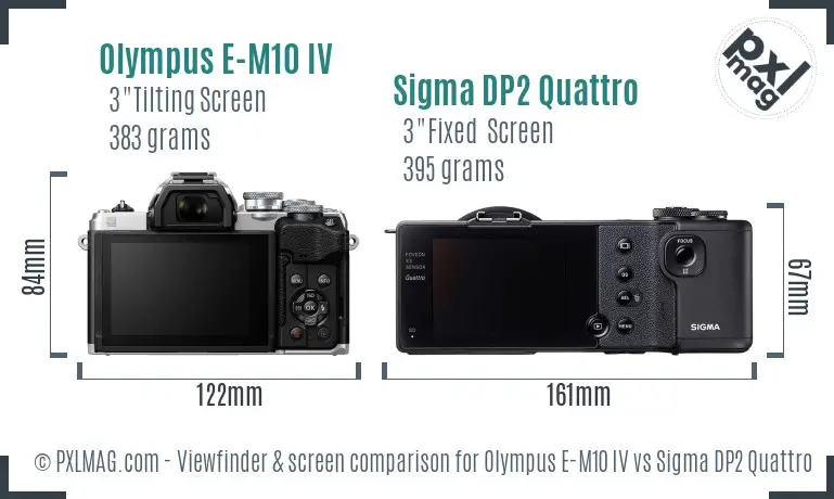 Olympus E-M10 IV vs Sigma DP2 Quattro Screen and Viewfinder comparison