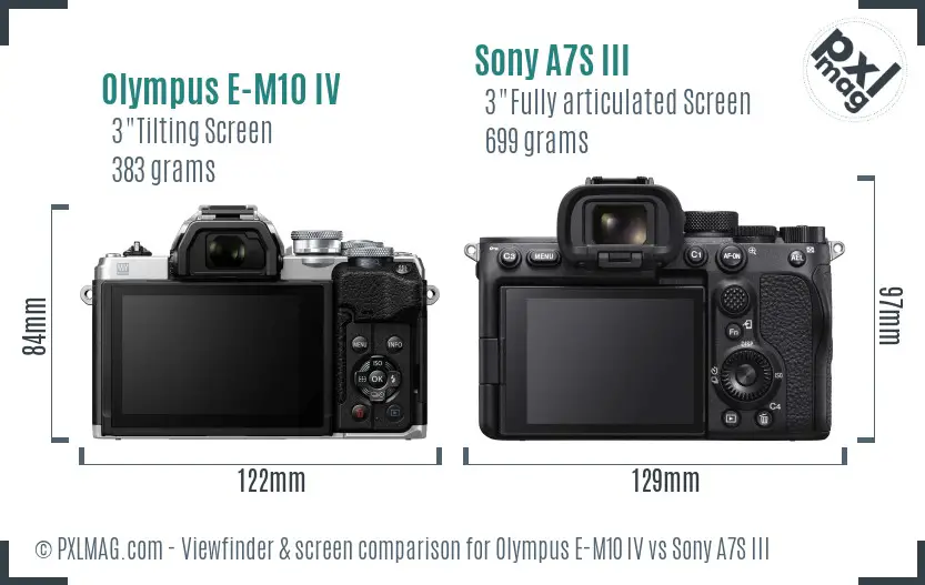 Olympus E-M10 IV vs Sony A7S III Screen and Viewfinder comparison Olympus E-M10 IV vs Sony A7S III Screen and Viewfinder comparison