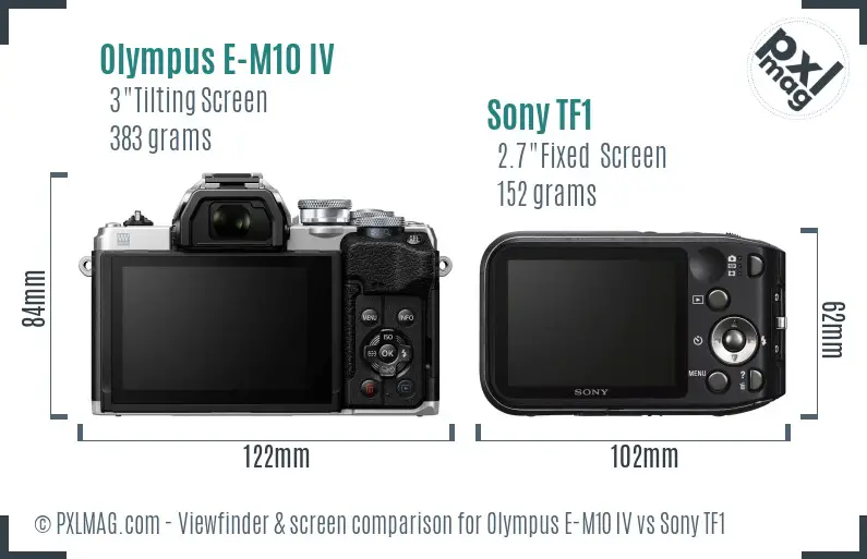 Olympus E-M10 IV vs Sony TF1 Screen and Viewfinder comparison