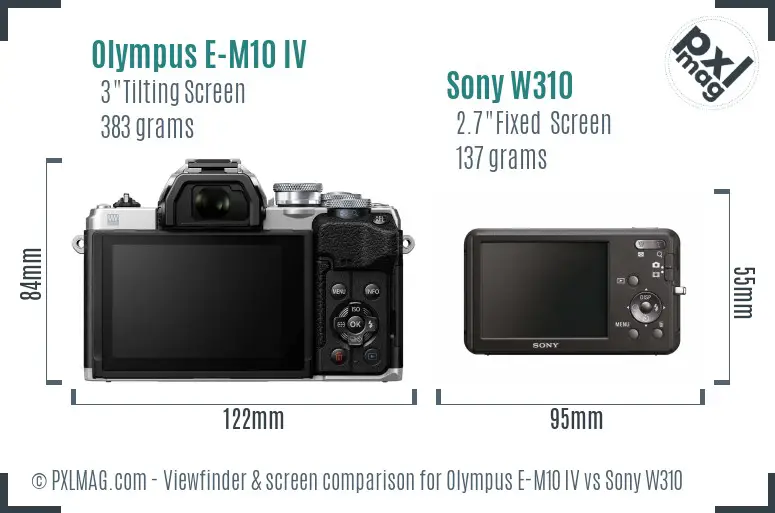 Olympus E-M10 IV vs Sony W310 Screen and Viewfinder comparison Olympus E-M10 IV vs Sony W310 Screen and Viewfinder comparison