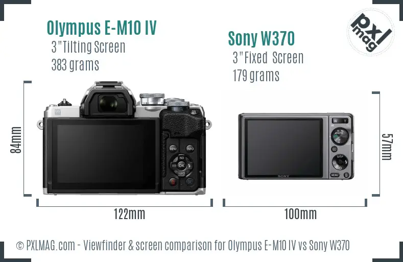 Olympus E-M10 IV vs Sony W370 Screen and Viewfinder comparison Olympus E-M10 IV vs Sony W370 Screen and Viewfinder comparison