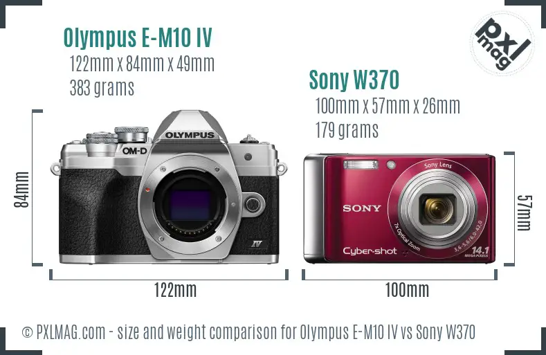 Olympus E-M10 IV vs Sony W370 size comparison Olympus E-M10 IV vs Sony W370 size comparison