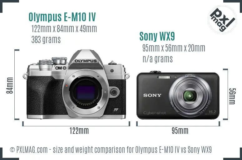 Olympus E-M10 IV vs Sony WX9 size comparison