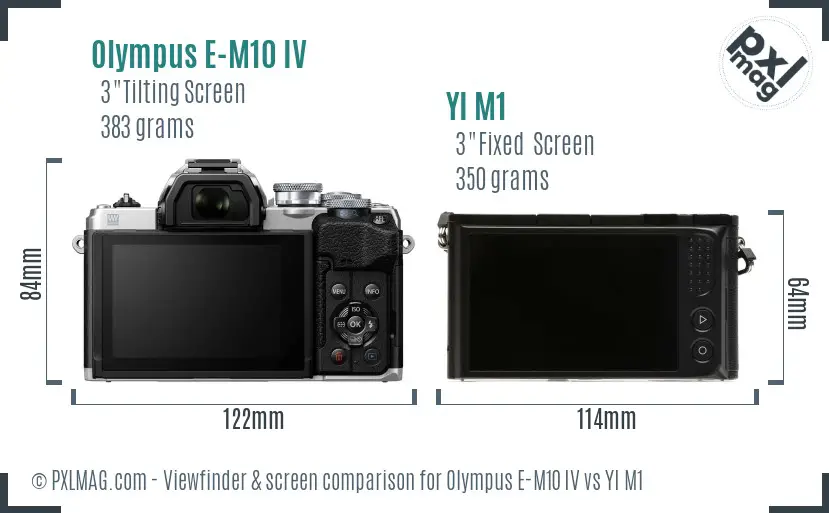 Olympus E-M10 IV vs YI M1 Screen and Viewfinder comparison