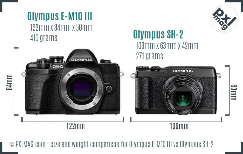 Olympus E-M10 III vs Olympus SH-2 size comparison