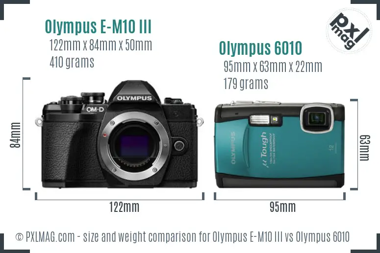 Olympus E-M10 III vs Olympus 6010 size comparison