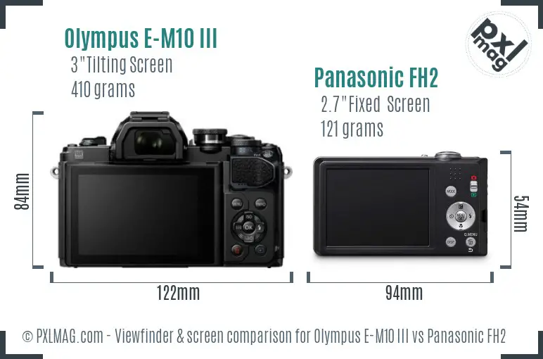 Olympus E-M10 III vs Panasonic FH2 Screen and Viewfinder comparison