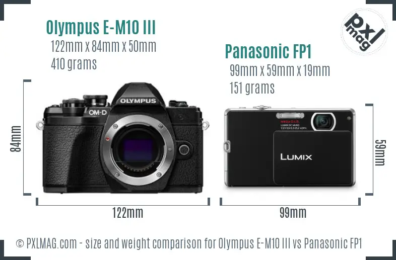 Olympus E-M10 III vs Panasonic FP1 size comparison