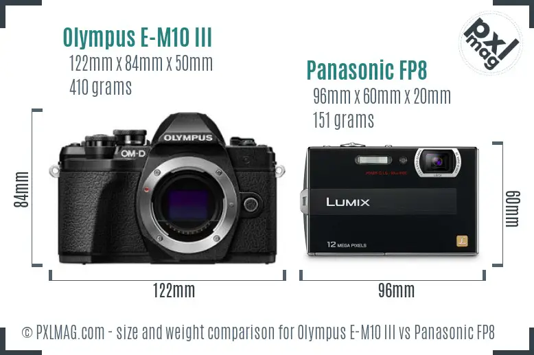 Olympus E-M10 III vs Panasonic FP8 size comparison