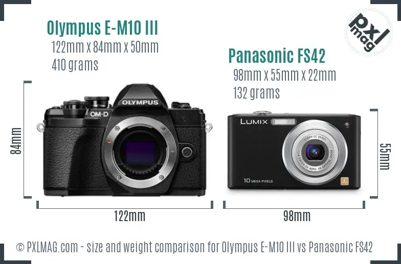 Olympus E-M10 III vs Panasonic FS42 size comparison