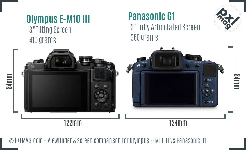 Olympus E-M10 III vs Panasonic G1 Screen and Viewfinder comparison