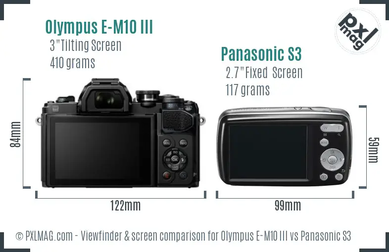 Olympus E-M10 III vs Panasonic S3 Screen and Viewfinder comparison