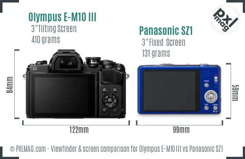 Olympus E-M10 III vs Panasonic SZ1 Screen and Viewfinder comparison Olympus E-M10 III vs Panasonic SZ1 Screen and Viewfinder comparison