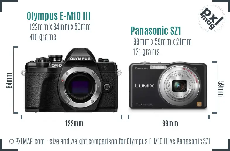 Olympus E-M10 III vs Panasonic SZ1 size comparison Olympus E-M10 III vs Panasonic SZ1 size comparison