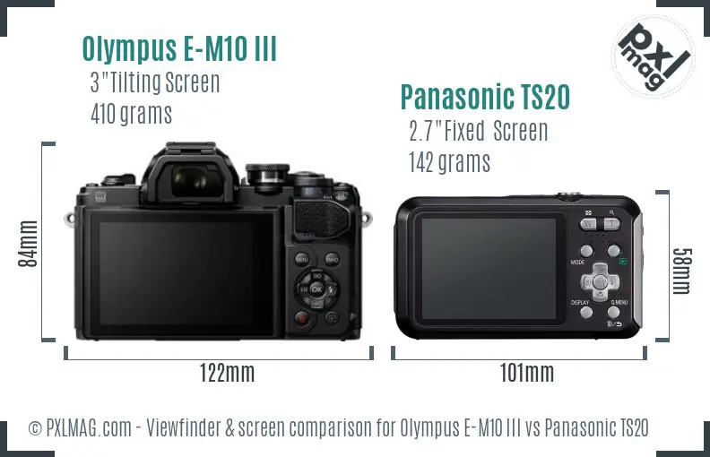 Olympus E-M10 III vs Panasonic TS20 Screen and Viewfinder comparison Olympus E-M10 III vs Panasonic TS20 Screen and Viewfinder comparison