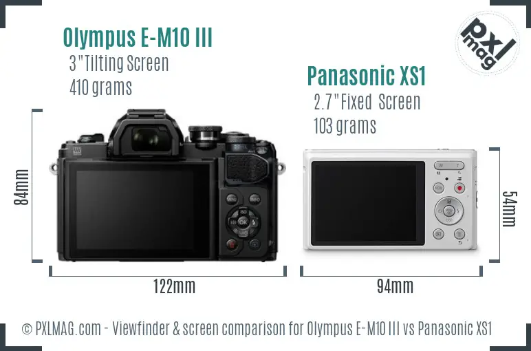 Olympus E-M10 III vs Panasonic XS1 Screen and Viewfinder comparison