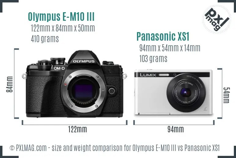 Olympus E-M10 III vs Panasonic XS1 size comparison
