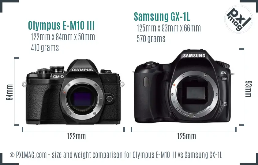 Olympus E-M10 III vs Samsung GX-1L size comparison Olympus E-M10 III vs Samsung GX-1L size comparison