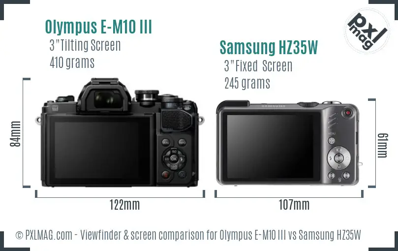 Olympus E-M10 III vs Samsung HZ35W Screen and Viewfinder comparison Olympus E-M10 III vs Samsung HZ35W Screen and Viewfinder comparison