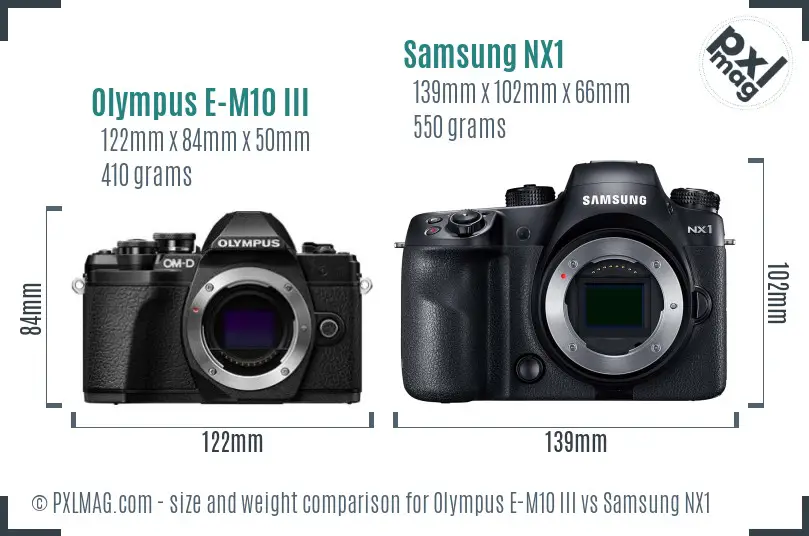 Olympus E-M10 III vs Samsung NX1 size comparison