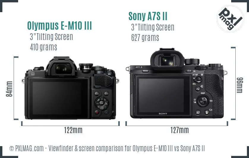 Olympus E-M10 III vs Sony A7S II Screen and Viewfinder comparison Olympus E-M10 III vs Sony A7S II Screen and Viewfinder comparison
