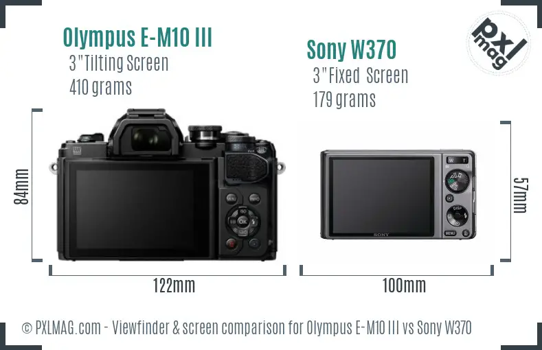 Olympus E-M10 III vs Sony W370 Screen and Viewfinder comparison Olympus E-M10 III vs Sony W370 Screen and Viewfinder comparison
