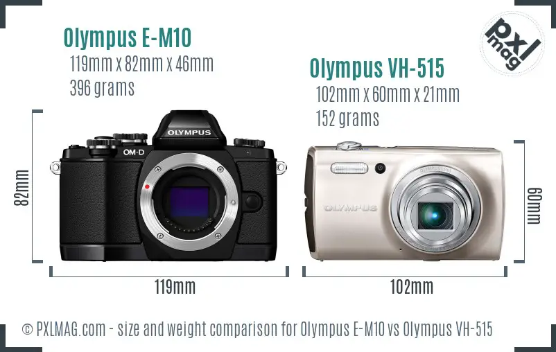 Olympus E-M10 vs Olympus VH-515 size comparison