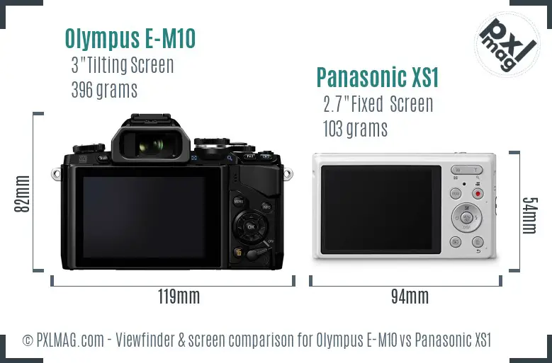 Olympus E-M10 vs Panasonic XS1 Screen and Viewfinder comparison