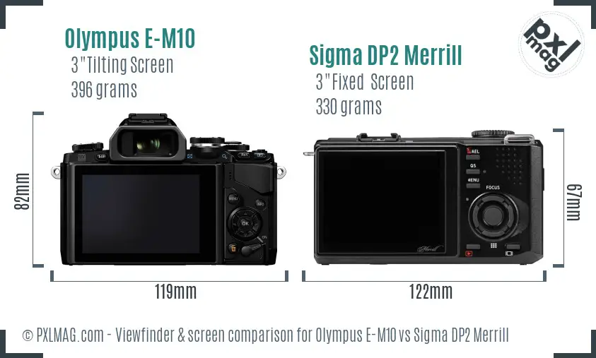 Olympus E-M10 vs Sigma DP2 Merrill Screen and Viewfinder comparison Olympus E-M10 vs Sigma DP2 Merrill Screen and Viewfinder comparison