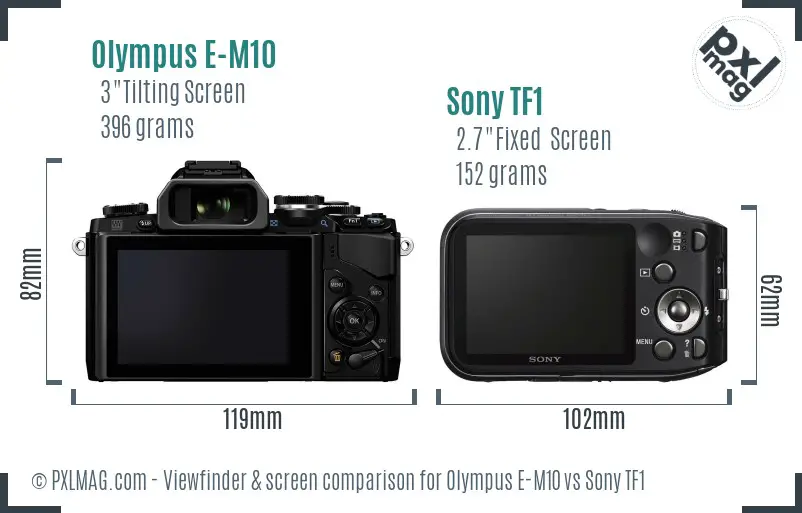 Olympus E-M10 vs Sony TF1 Screen and Viewfinder comparison