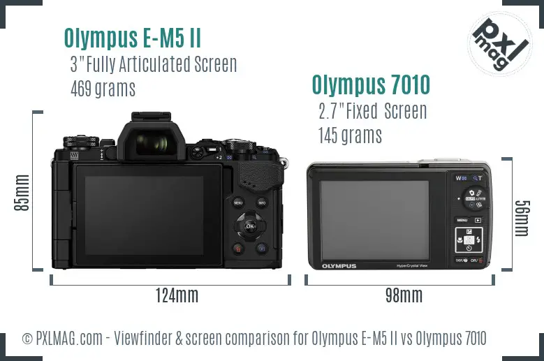 Olympus E-M5 II vs Olympus 7010 Screen and Viewfinder comparison