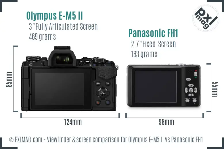 Olympus E-M5 II vs Panasonic FH1 Screen and Viewfinder comparison