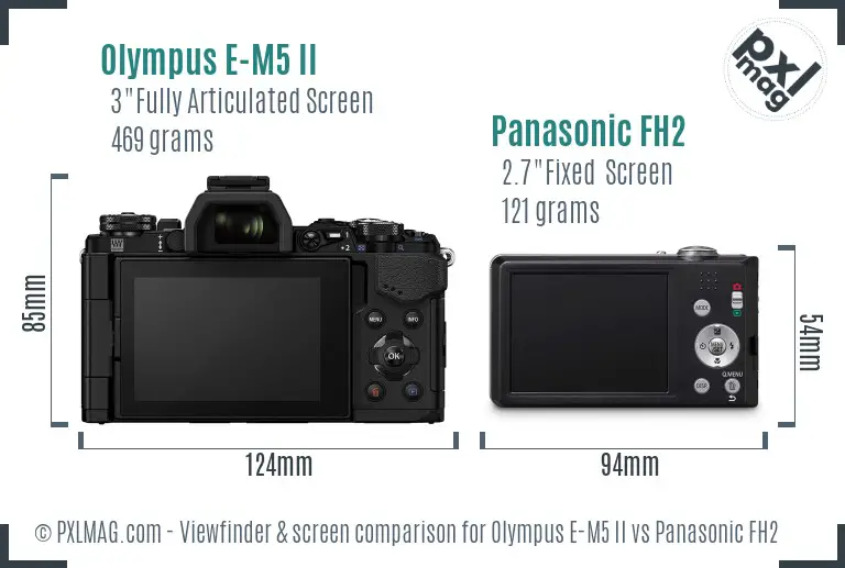 Olympus E-M5 II vs Panasonic FH2 Screen and Viewfinder comparison