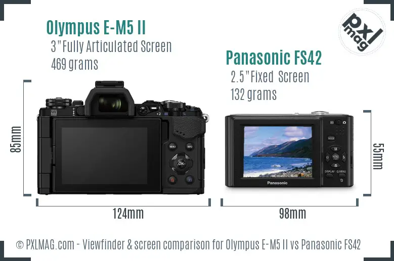 Olympus E-M5 II vs Panasonic FS42 Screen and Viewfinder comparison