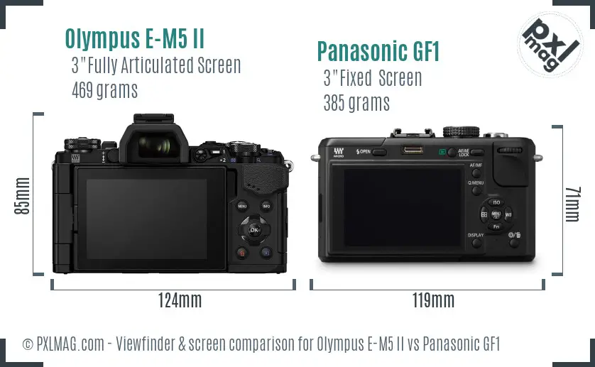 Olympus E-M5 II vs Panasonic GF1 Screen and Viewfinder comparison