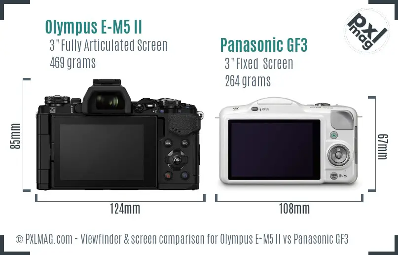 Olympus E-M5 II vs Panasonic GF3 Screen and Viewfinder comparison